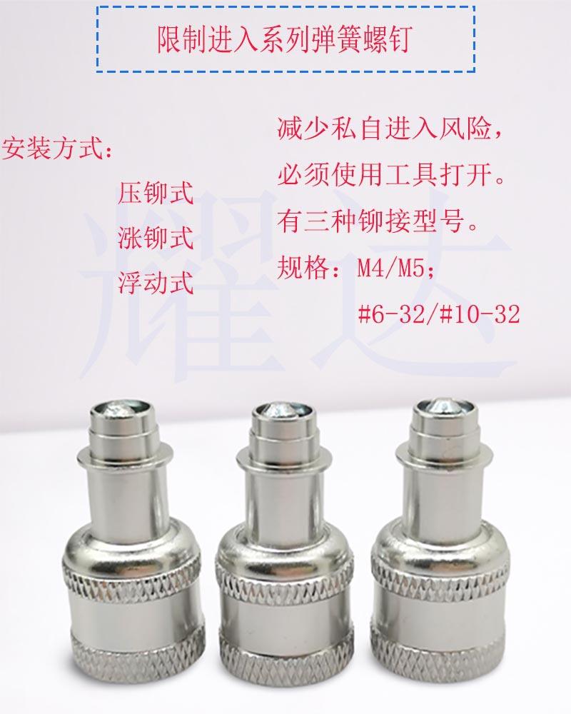 限制进入系列弹簧螺钉