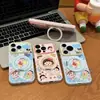Funda de Teléfono con Soporte de Maruko Shin-chan Compatible con Teléfono Apple 17promax iPhone 18 Huawei Ventana de Corazón