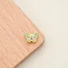 Agujero pequeño largo no se decolora aleación accesorios DIY mariposa esmalte quemado azul cloisonné mariposa flor de amor accesorios para collar