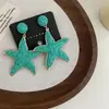 Estilo Ins Bohemio de Vacaciones Pendientes Redondos de Paja Hechos a Mano Pendientes para Foto en la Playa de Mujer Anillo de Oreja de Moda