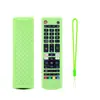 Adecuado para el nuevo control remoto del aire acondicionado LG AKB76037601: funda protectora de silicona engrosada, resistente a caídas, con una tira luminosa y un cordón