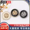 Botones Metálicos de Cinco Puntas Sellados al Aceite Cosidos a Mano para Abrigos de Lana, Chaquetas, Trajes, Ropa Formal, Botones Dorados, Accesorios de Ropa