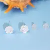 Brincos de Flores Doces de Verão para Mulheres Temperamento Simples Pequenos Studs para Furos na Orelha Brincos de Acrílico Sem Furos na Orelha