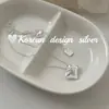 Diseño Minimalista Estilo Coreano Estilo Ins Joyería de Plata Plata Pura S925 Collar de Lazo Cuadrado Liso Versátil para Mujeres con un Toque de Alta Gama