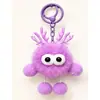Pingente de chaveiro fofo de bola de carvãozinha de pelo de coelho rex, decoração de mochila, brinquedo adorável famoso na internet, chaveiro de bola de carvão com chifre de dragão