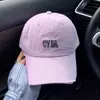 Gorra de Béisbol Morada Desgastada para Mujer, Estilo Retro Americano, Visera Ancha, Corona Suave, Hace que la Cara Parezca Más Pequeña