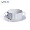 Nuevo estilo nórdico vajilla blanca pura simple moderna Plato tazón alto grado relieve comercial cerámica vajilla traje