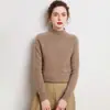 Suéter de Cachemir 100% para Mujer, Camiseta Base de Punto, Manga Raglán Nueva Otoño/Invierno, Engrosado, Cuello Semi Alto, Versátil, Suéter Cálido