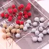 12mm Cabeça Única Arame de Ferro Contas de Vidro Fruta Espuma Geada Artificial Mirtilo Geada Pó Fruta Natal Casamento Arranjo de Flores Material