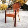Cadeira de Rattan com Encosto, Conjunto de Mesa e Cadeiras para Varanda, Cadeira de Rattan com Encosto para Pátio, Móveis de Rattan para Lazer ao Ar Livre