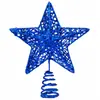 Adorno para la cima del árbol de Navidad 2025 Estrella de Hierro Forjado Estrella Luminosa de Cinco Puntas Luz Adorno para la Cima del Árbol de Navidad con Luces para Regalo