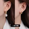 Pendientes de Perla y Diamante Completo Estilo Influencer para Mujer 2026 Nuevo Estilo Caliente Sentido de Alta Gama Lujo Ligero Ear Cuff de Dos Vías Hermosos Accesorios para Pendientes