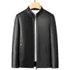 Chaqueta de Piel para Padres de Mediana Edad y Mayores, Nuevo Estilo Otoño 2026, Cuello Solapa, Chaqueta de Piel con Cremallera
