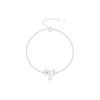 Pulsera de orquídea con lazo para mujer, plata de ley s999, dulce flor Mori, pulsera de plata pura, joyería sencilla al por mayor