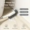 Cepillo limpiador de ranuras extensible, cepillo para juntas de baño de mango largo, cabezal de cepillo en forma de L, cepillo limpiador de esquinas de azulejos de baño para el hogar