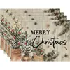 Amazon Manteles Navideños Muñeco de Nieve Árbol de Navidad Manteles Decoración de Mesa de Comedor Occidental Manteles Aislantes Fiesta Navideña