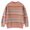 Suéter de Cashmere para Meninas e Bebês, Novo Estilo Outono e Inverno, Jaqueta Suéter Grossa de Manga Longa Retro com Gola Alta Meia