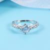 Anillo popular de estilo coreano con circonitas microincrustadas de seis garras 9 anillos de circonio anillo de pareja Qixi regalo deseo Amazon