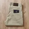 Pantalones Rectos Antiarrugas de Verano Cinco Bolsillos Elásticos Sedosos de Lyocell para Hombre Casual de Negocios