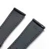 Nova Pulseira de Relógio Preta Costurada Colorida para Venda por Atacado com Fivela de Liberação Rápida Universal, Pulseira de Silicone Premium de Alta Qualidade para Homens, 20-22mm