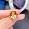 Zircón Dorado Celebridad de Internet Venta en Vivo Simulación Citrino Elegante Anillo de Apertura Joyería de Mano para Mujer