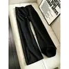 Pantalones de traje a rayas de pierna ancha con cordón de diseño casual americano transfronterizo para hombres y mujeres, primavera y otoño, holgados, sensación relajada, pantalones largos, modernos