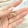 Anillo de Diamantes Pavimentados en Forma de V Estilo Ins Coreano para Mujer Exquisito Lujo Ligero Fresco y Diseño de Alta Gama Personalidad Sencilla