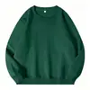 Nueva sudadera de invierno gruesa de forro polar 360g, cuello redondo acanalado, hombros caídos, color liso, ajuste holgado, sudadera de cuello redondo sin capucha