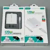 Cargador de teléfono móvil de alta potencia con carga rápida de 120 W certificado 3C, juego de cabezal de carga rápida Android Tipo-C, cable de datos