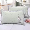Funda de almohada de algodón puro con botones a presión, una sola pieza, adecuada para almohadas de jardín de infancia y de estudiante, 35* Algodón de gasa para niños