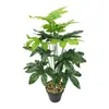 Planta Verde Artificial Transfronteriza en Maceta con 18 Cabezas de Monstera, Hojas de Lluvia de Primavera y Plantas Falsas de Hoja Perenne para Decoración de Paisaje del Hogar