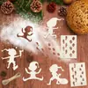 G Transfronterizo 2025 Amazon Nuevo Producto Duende Navideño Elfo Decoración Navideña de Madera Huella de Duende Juego de Siete Piezas