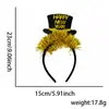 Diadema Decorativa de Año Nuevo 2027 para Fiesta de Nochevieja, Accesorios para Fotos, Diadema con Cinta de Estrellas Negra y Dorada