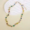 Zircônio Colorido Design Geométrico Exquisito Estilo de Luxo Acessível Nicho Joia de Moda Versátil Conjunto de Colares de Alta Qualidade para Mulheres