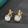 Amazon joyería transfronteriza temperamento moda cobre incrustado circonita de color clip para oreja tendencia pendientes todo a juego para mujer pendientes pendientes