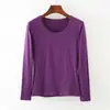 Roupa Térmica Feminina Peça Única Top Roupas de Outono Lycra de Algodão Fina Gola Redonda Base Camisa de Manga Longa Outono e Inverno Suéter de Algodão