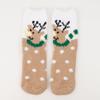 Meias de Natal novas para outono e inverno meias de veludo coral meias com desenho de alce meias de meio veludo meias para dormir no chão atacado transfronteiriço