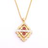 Collar de Lujo Accesible de Oro K de Alta Versión Nueva de Bujia Trébol de Cuatro Hojas Grande de Uso a Doble Cara Cadena para Clavícula de Mujer Venta Directa de Fábrica
