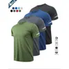 Camiseta Deportiva de Manga Corta para Hombre Multipièce Talla Europea Transpirable de Secado Rápido para Correr Azul Fútbol Entrenamiento Fitness Ropa Casual