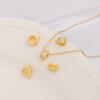 Colar em Ouro 18K Banhado com Zircônia Microincrustada em Formato de Coração Vazado com Contas Espaçadoras de Argola para Pendurar, Conector de Pingente, Três Vias com Contas Cilindricas para Pendurar