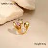 Diseño de Nicho Transfronterizo Europeo y Americano Regalo del Día de San Valentín Conjunto de Joyería para Mujer con Collar, Anillo y Pulsera de Corazón de Oro de 18K