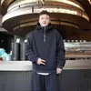 Novo Conjunto Esportivo Casual com Design de Letras, Forrado com Fleece para Outono e Inverno, Moletom Americano Pesado com Capuz e Meio Zíper e Calça de Moletom