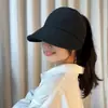 Nuevo Estilo Primavera y Verano Sombrero de Sol con Protección Solar para Mujer, Gorra Versátil para Exteriores que Hace que la Cara Parezca Más Pequeña, Puede Colgar una Mascarilla, Sombrero de Sol Casual