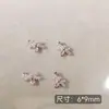 Arte de Uñas Transfronterizo Ultra Brillante Circonita Lazo Plateado Decoración de Uñas Celebridad de Internet Popular Venta Caliente Mariposa Pequeña Accesorios para Uñas Al por Mayor