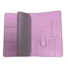 Bolsa de almacenamiento con cabezal de pulido de cuero de 10 colores, con borde transfronterizo, rosa, morado, naranja y blanco, con 37 agujeros para herramientas de decoración de uñas, bolsa de exhibición con acabado
