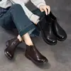 Botines Chelsea de piel genuina 2026 nuevo modelo otoño e invierno, punta redonda, cómodos y versátiles, botas de piel de vaca para mujer estilo retro británico