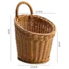 Cesta Tecida Nórdica Cozinha Cesta de Armazenamento de Gengibre e Alho Cesta Vintage de Parede Cesta Pequena Portátil para Flores Cesta Suspensa para Utensílios de Cozinha