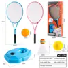 Treinador de Tênis Infantil Transfronteiriço Conjunto de Brinquedos Esportivos ao Ar Livre com Bola de Tênis de Corda Base Fixa de Rebote Automático
