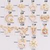 Cor de ouro 14K retendo micro incrustado zircão pulseira pingente acessórios arco amor estrela pingente artesanal material DIY