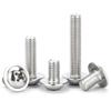 Acero Inoxidable 304 Máquina Ranura Cruz Cabeza Plana Grande Cabeza de Cazoleta con Tornillo de Arandela Din967M3M4M5M6 Tornillo No Estándar